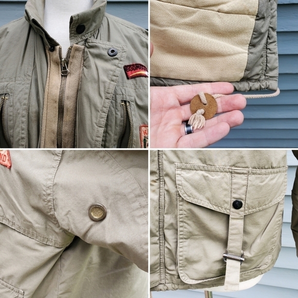 Vintage 90s y2k Khaki Insulated Outback Australia Kangaroo Command Bomber Jacket - Picture 4 of 7